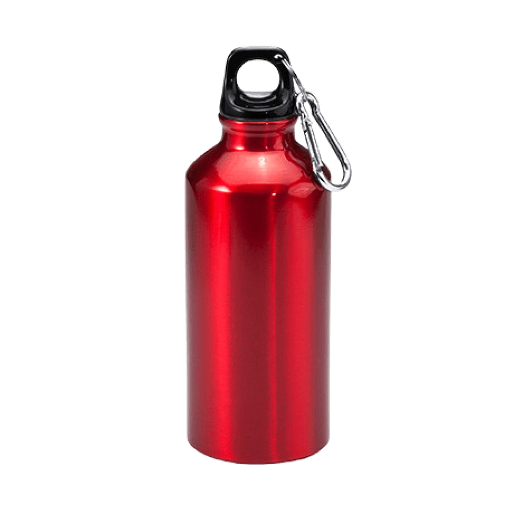 Drikkeflaske i aluminium m/karabinkrok
