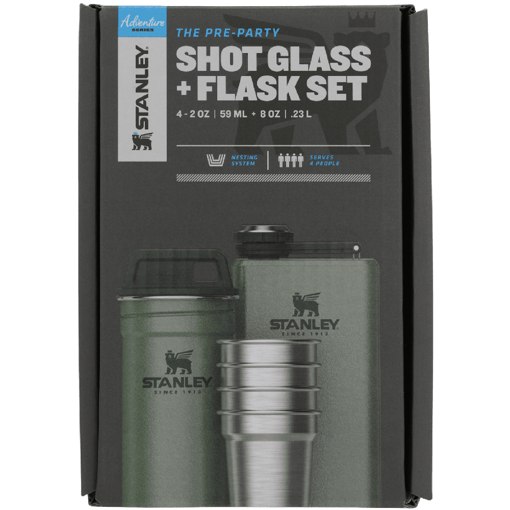 Stanley, grønt gavesett m/shotglass + lommelerke